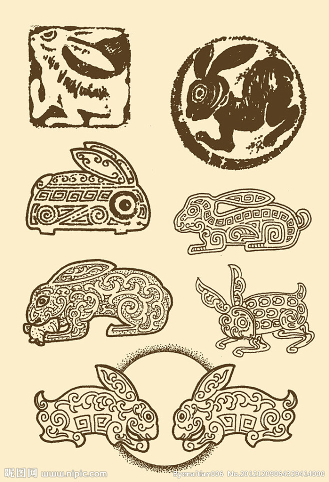 中国古代兔子图腾图片