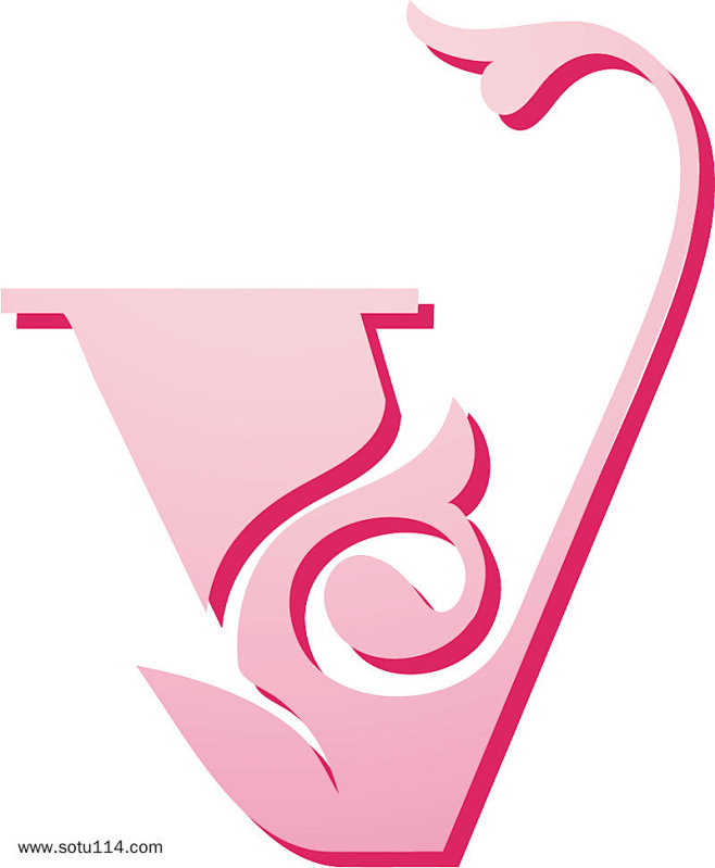 粉色创意字母v图片png免抠元素字体元素背景装饰免扣图片设计图案