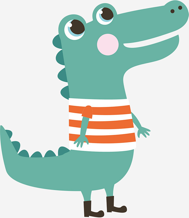 卡通动物鳄鱼矢量图