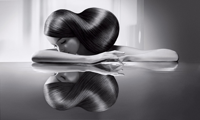 创意人物头发海报美女头发图片健康飘逸人物秀发素材图片欢迎关注花瓣