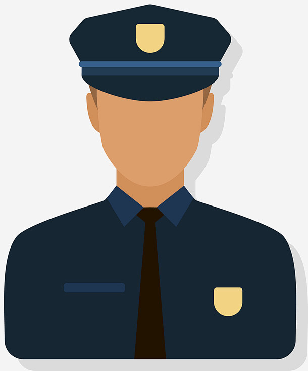 深色卡通警官高清素材人物人物职业卡通职业矢量职业职业形象警官长官