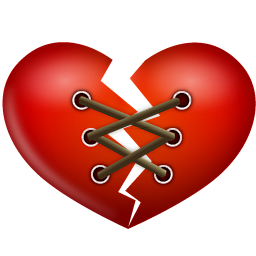 缝合的破碎的心图标