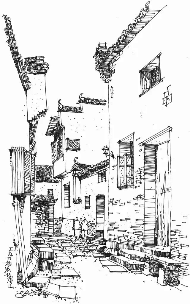 20:48:19手绘写生徽州古建筑1喜欢工作素材/风景速写