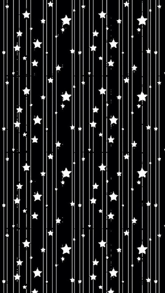 iphone壁纸黑色调黑白星星平铺