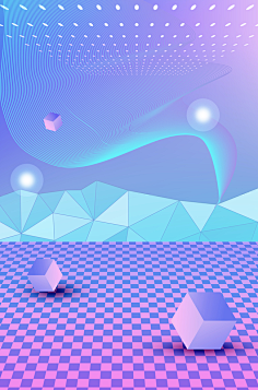 玩店素材-花瓣网|陪你做生活的设计师 | 渐变几何蓝紫色渐变广告背景