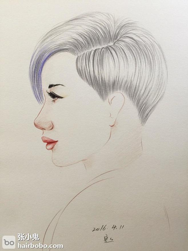 名家国画工笔作品头发百姿