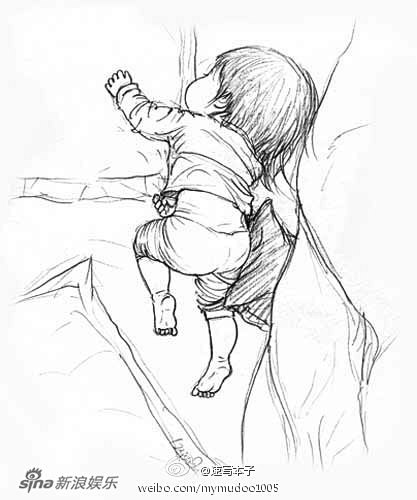 爸爸画的温馨的木朵百睡图