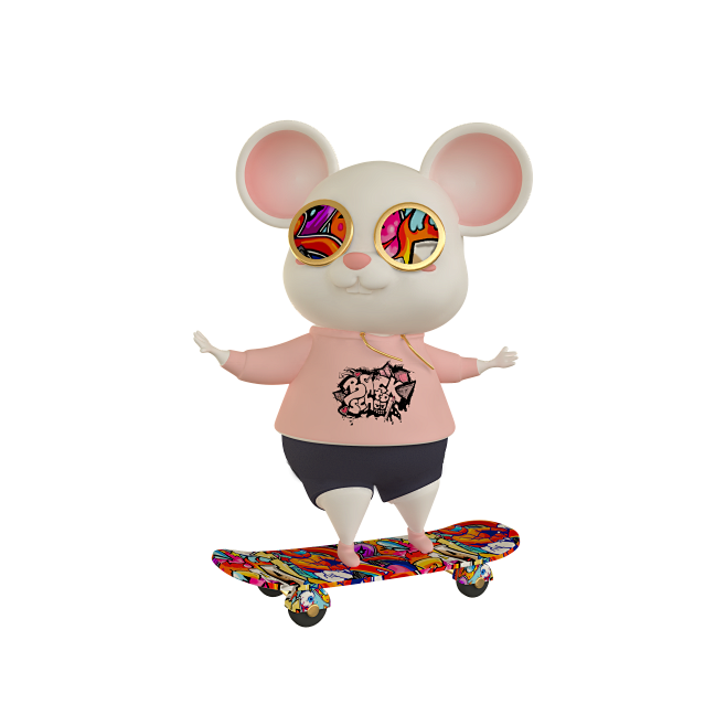 鼠年可爱鼠卡通立体