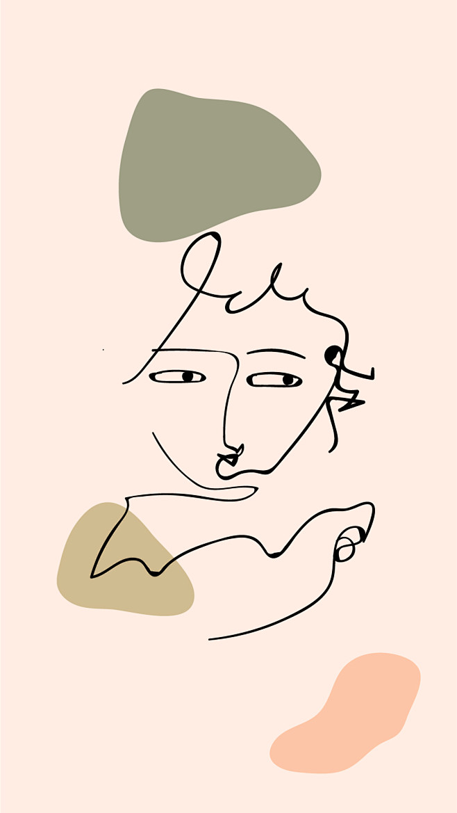 抽象线条风插画ins风人物10