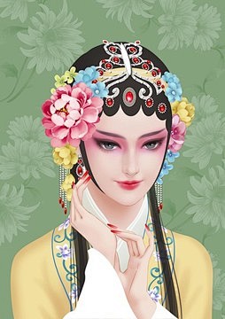 花旦脸谱京剧人物