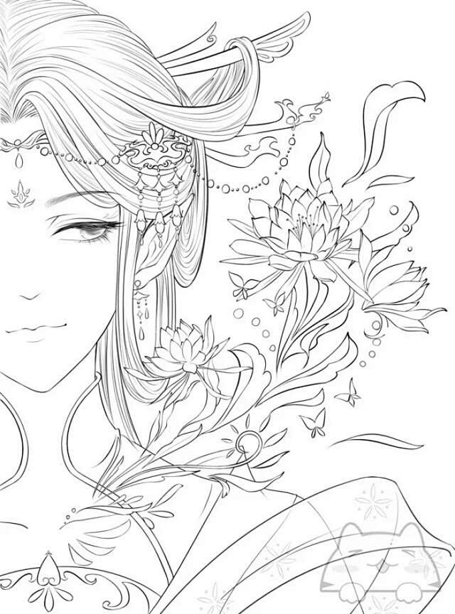 日常更图古风人物手绘线稿一波喜欢古风的小伙伴注意啦