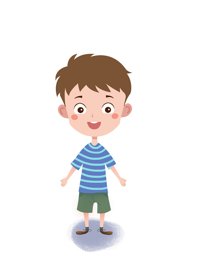 卡通角色调皮小男孩