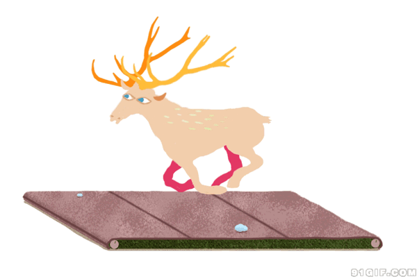 卡通山羊跑步机图片