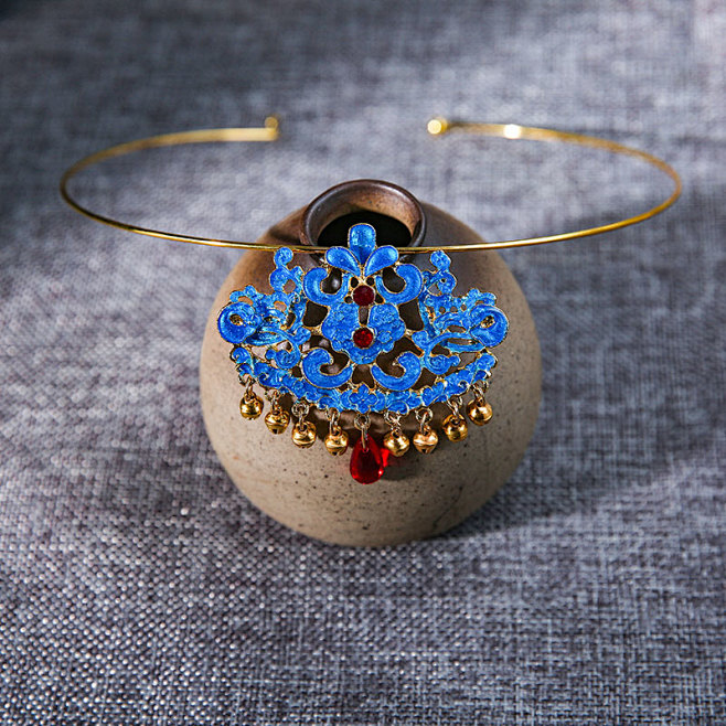 璎珞项圈明制古风项链流苏吊坠汉服配饰古装首饰少女古代百搭饰品淘宝