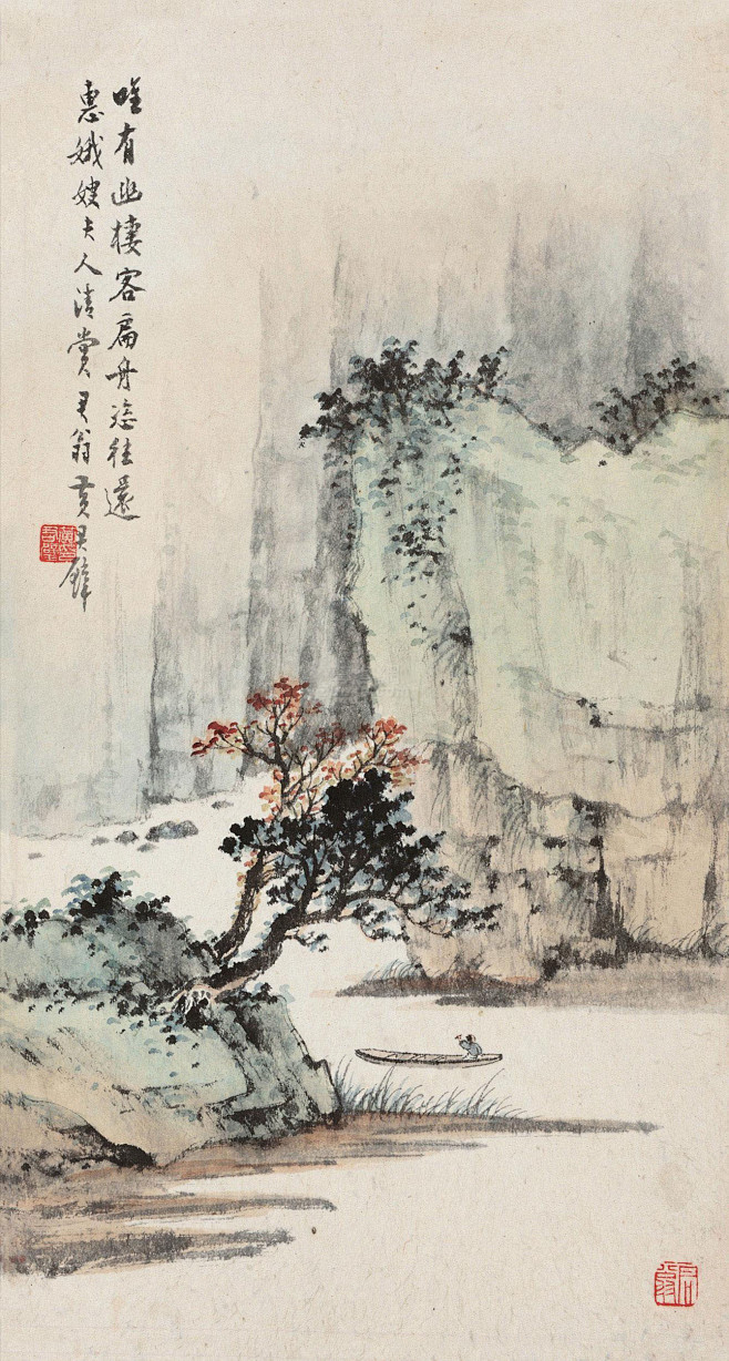 07:41:20黄君璧 唯有幽栖客 镜框 设色纸本作品欣赏黄君璧书法国画集