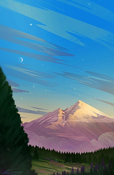 插画_扁平风景-花瓣网|陪你做生活的设计师 | scenery illustration