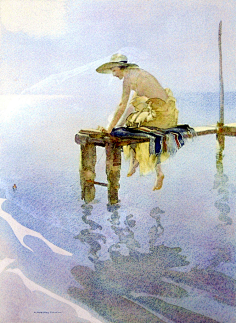 英国williamrussellflint的人物风景水彩