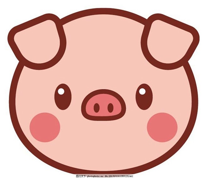 卡通猪卡通动物动漫卡通可爱贺卡动物插画儿童绘本儿童画画