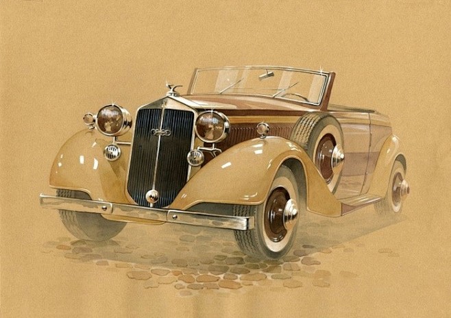 arya阿花从安安~~~转采于2018-06-08 14:22:33手绘复古车插画arya阿花