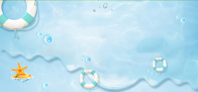 夏天海边度假小清新海水蓝色背景背景图片素材