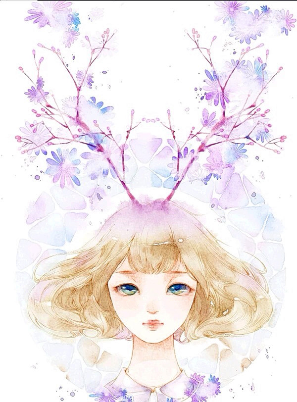 17:43:47水彩 女孩 头像 小清新 壁纸 背景唯美头像ninananananana该