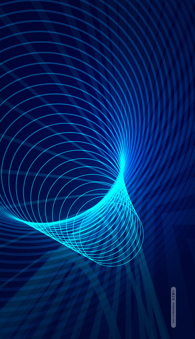 4k高清科技感网络线条圆环光效背景高清图