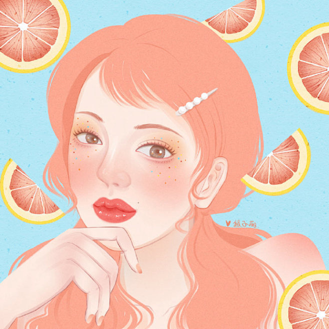 今日份少女头像西柚女孩