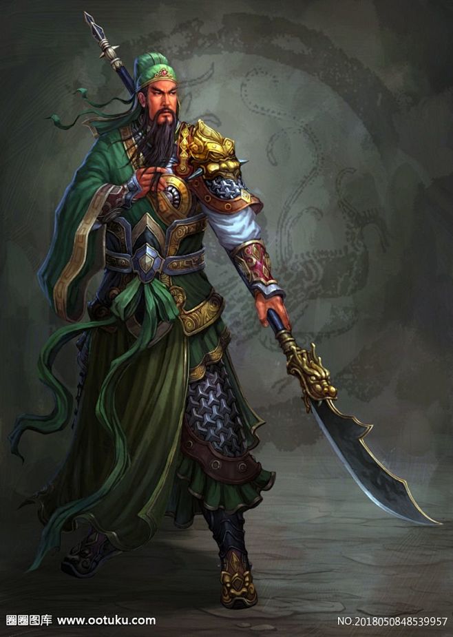 正气凌然关羽背景墙