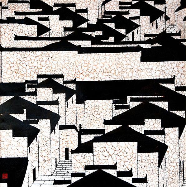 范福安漆画徽州民居系列三