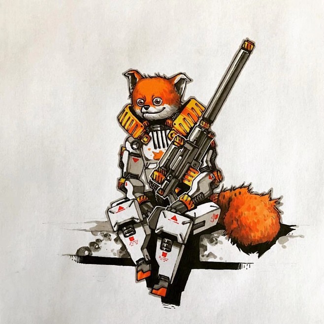 艺术插画丨机械战甲动物篇artemiimyasnikov676767