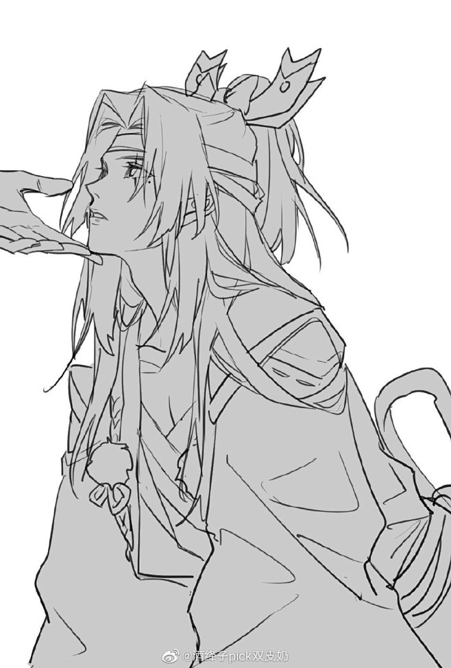 13:28:04酒绛子pick双皮奶的微博_微博黑白线稿我是无月同采自weibo