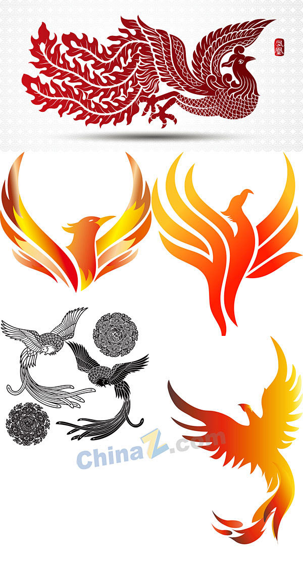 凤凰标志矢量设计矢量下载