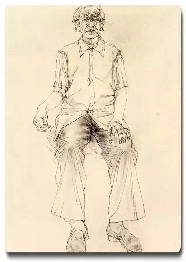 中央美术学院教授中国画学院院长唐力勇的线性素描