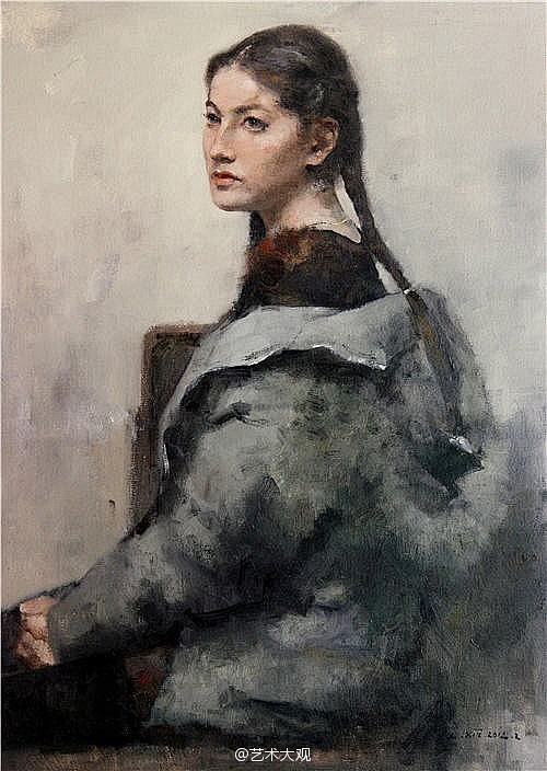 刘昕1957年生毕业于湖北美术学院武汉画院签约画家1994年油画作品楚姑