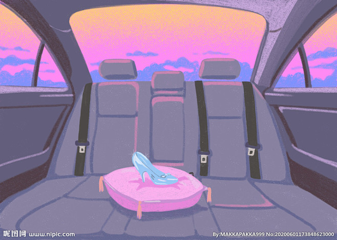 插画车内场景