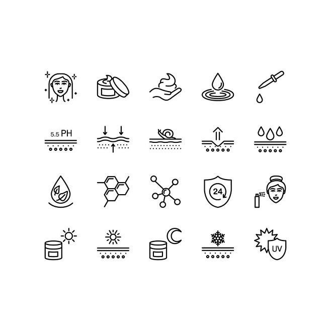 护肤图标矢量图