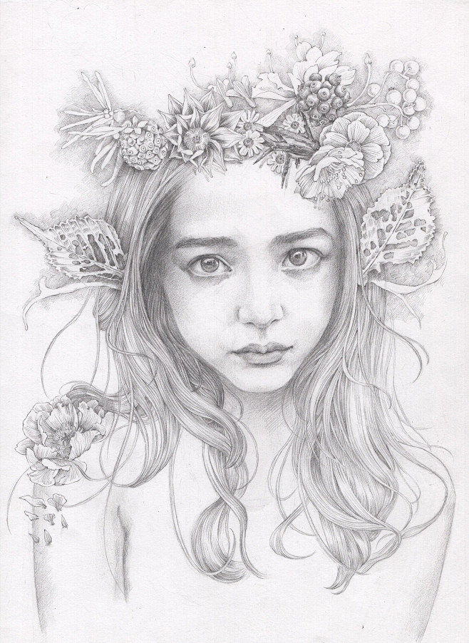 素描#唯美# #插画# #植物# #生长.
