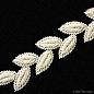 1.5" BUGLE / SEED BEADED LEAF TRIM option to be made into wedding dress belted trim. I like this and the green or blue iris colors.: 