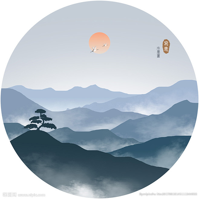 中国风山水画书香中国现代水墨画新中式写意泼墨水墨画意境水墨画抽象